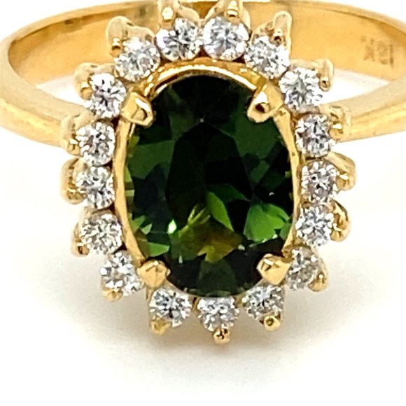 GIA Certified Chrome Tourmaline 1.42ct Diamond Rng - Picture 7 of 9